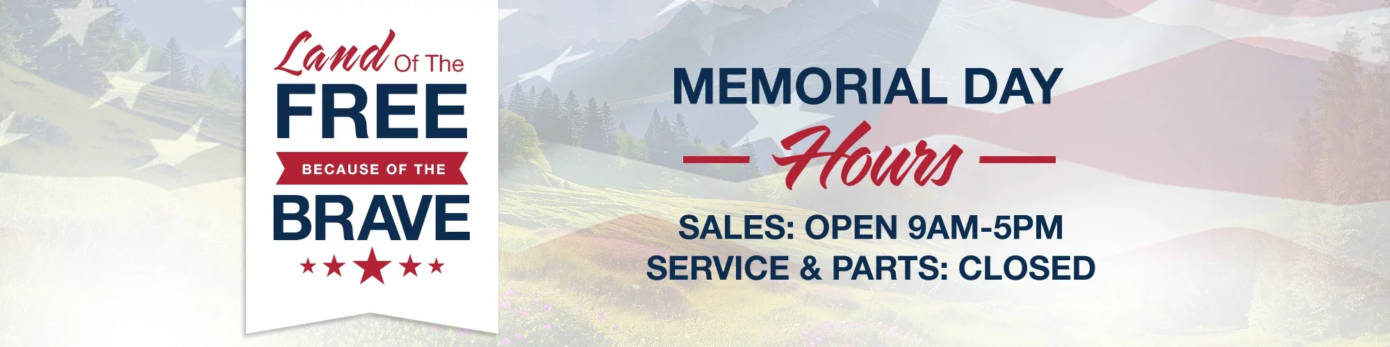 Memorial Day Hours